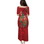 Aussie Red Cardinal Family Matching Puletasi and Hawaiian Shirt Aboriginal Inspired Christmas - Aussie Hoodie