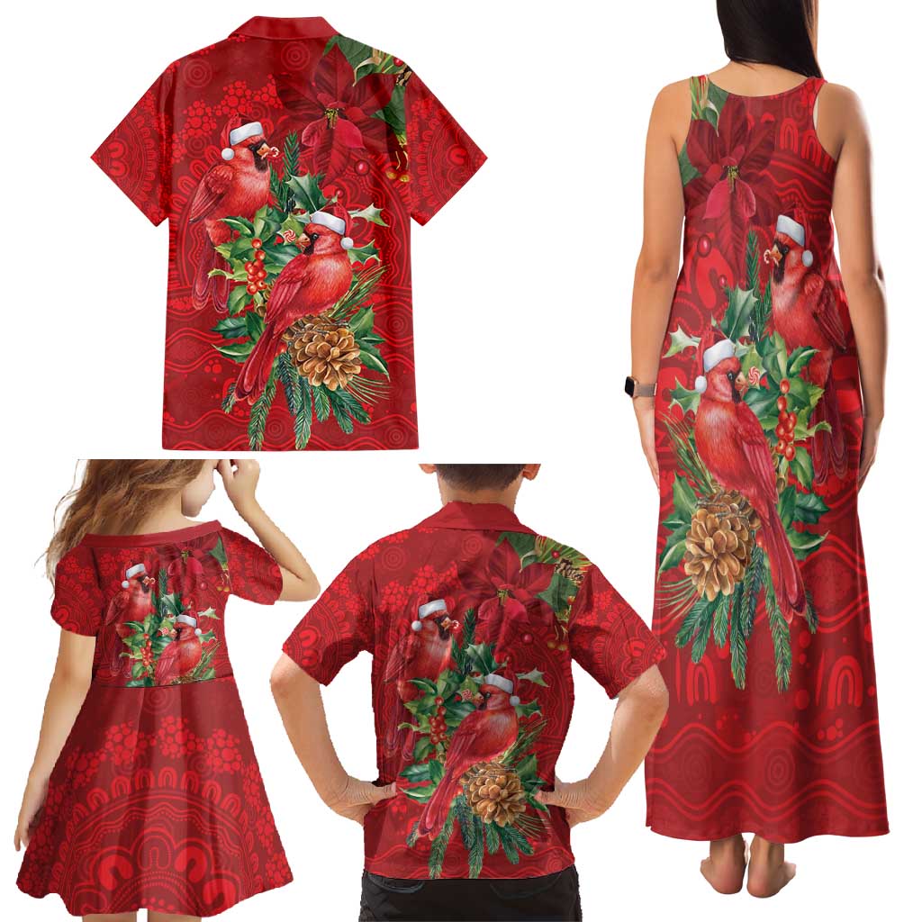 Aussie Red Cardinal Family Matching Tank Maxi Dress and Hawaiian Shirt Aboriginal Inspired Christmas - Aussie Hoodie