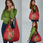Aussie Red Cardinal Grocery Bag Aboriginal Inspired Christmas - Aussie Hoodie