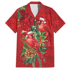 Aussie Red Cardinal Hawaiian Shirt Aboriginal Inspired Christmas - Aussie Hoodie