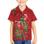 Aussie Red Cardinal Hawaiian Shirt Aboriginal Inspired Christmas - Aussie Hoodie