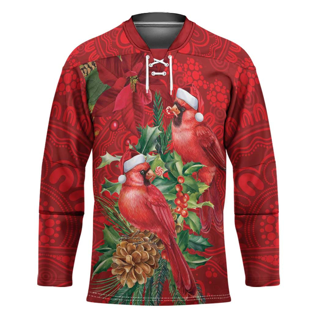 Aussie Red Cardinal Hockey Jersey Aboriginal Inspired Christmas - Aussie Hoodie