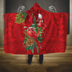 Aussie Red Cardinal Hooded Blanket Aboriginal Inspired Christmas - Aussie Hoodie