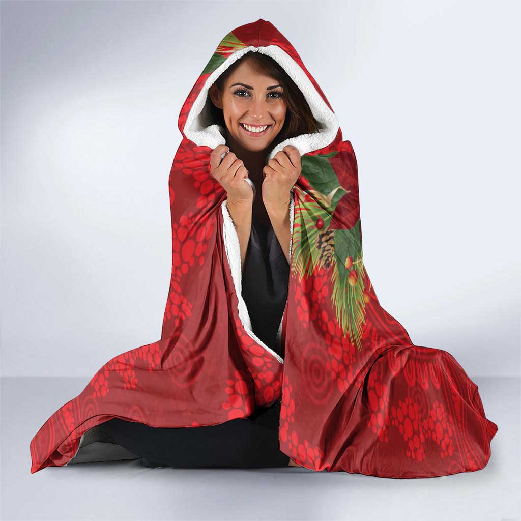 Aussie Red Cardinal Hooded Blanket Aboriginal Inspired Christmas - Aussie Hoodie