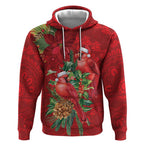 Aussie Red Cardinal Hoodie Aboriginal Inspired Christmas - Aussie Hoodie