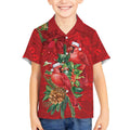 Aussie Red Cardinal Kid Hawaiian Shirt Aboriginal Inspired Christmas - Aussie Hoodie