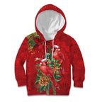Aussie Red Cardinal Kid Hoodie Aboriginal Inspired Christmas - Aussie Hoodie