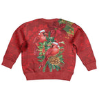 Aussie Red Cardinal Kid Ugly Christmas Sweater Aboriginal Inspired Christmas - Aussie Hoodie