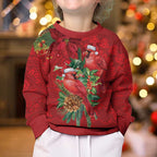 Aussie Red Cardinal Kid Ugly Christmas Sweater Aboriginal Inspired Christmas - Aussie Hoodie
