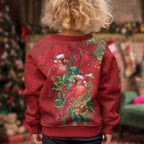 Aussie Red Cardinal Kid Ugly Christmas Sweater Aboriginal Inspired Christmas - Aussie Hoodie