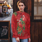 Aussie Red Cardinal Ugly Christmas Sweater Aboriginal Inspired Christmas - Aussie Hoodie
