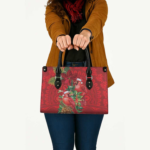 Aussie Red Cardinal Leather Bag Aboriginal Inspired Christmas - Aussie Hoodie