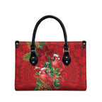 Aussie Red Cardinal Leather Bag Aboriginal Inspired Christmas - Aussie Hoodie