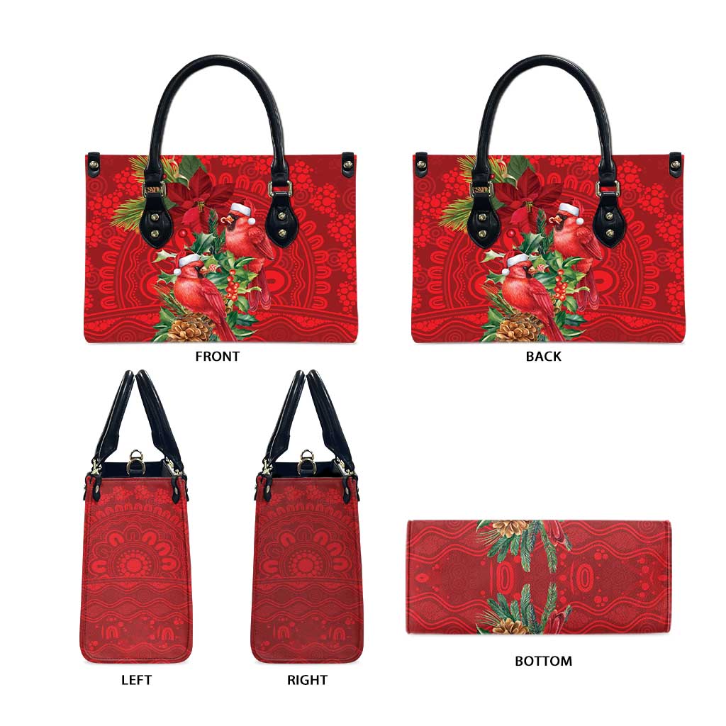 Aussie Red Cardinal Leather Bag Aboriginal Inspired Christmas - Aussie Hoodie