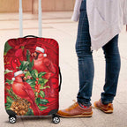 Aussie Red Cardinal Luggage Cover Aboriginal Inspired Christmas - Aussie Hoodie