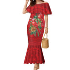 Aussie Red Cardinal Mermaid Dress Aboriginal Inspired Christmas - Aussie Hoodie