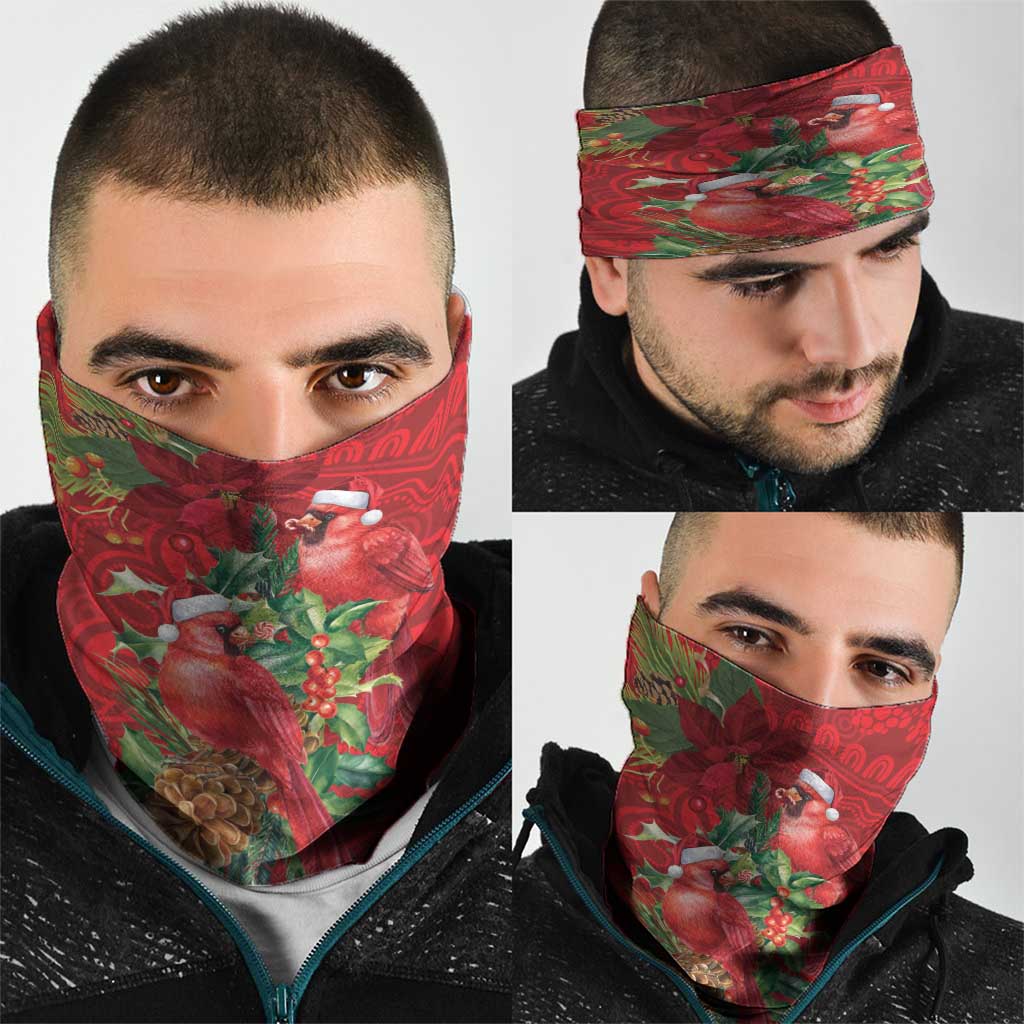 Aussie Red Cardinal Neck Gaiter Aboriginal Inspired Christmas - Aussie Hoodie