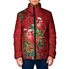 Aussie Red Cardinal Padded Jacket Aboriginal Inspired Christmas - Aussie Hoodie