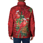 Aussie Red Cardinal Padded Jacket Aboriginal Inspired Christmas - Aussie Hoodie