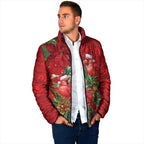Aussie Red Cardinal Padded Jacket Aboriginal Inspired Christmas - Aussie Hoodie