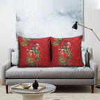 Aussie Red Cardinal Pillow Cover Aboriginal Inspired Christmas - Aussie Hoodie