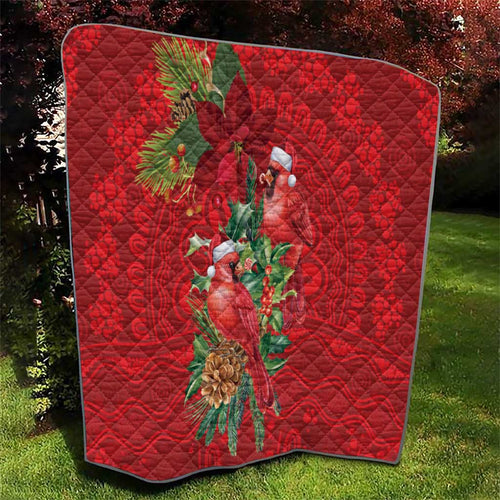 Aussie Red Cardinal Quilt Aboriginal Inspired Christmas - Aussie Hoodie