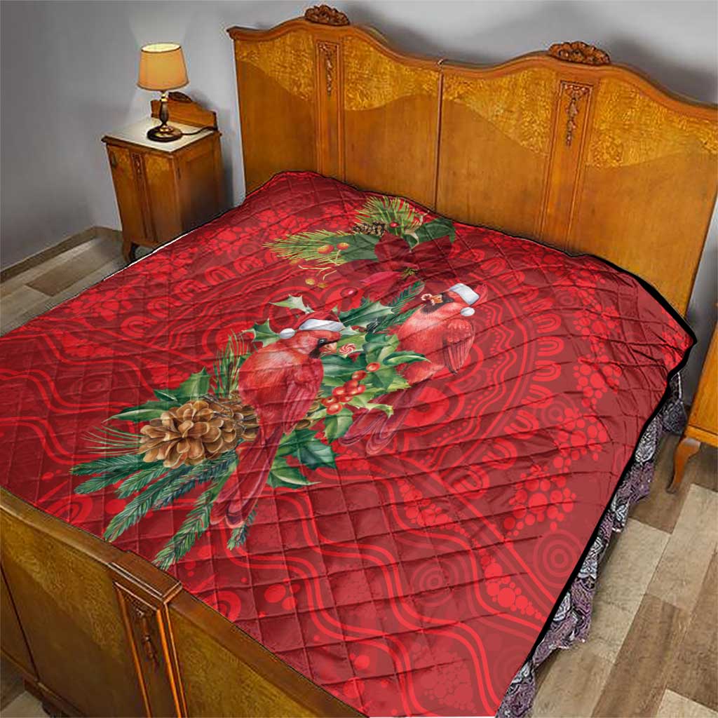 Aussie Red Cardinal Quilt Aboriginal Inspired Christmas - Aussie Hoodie