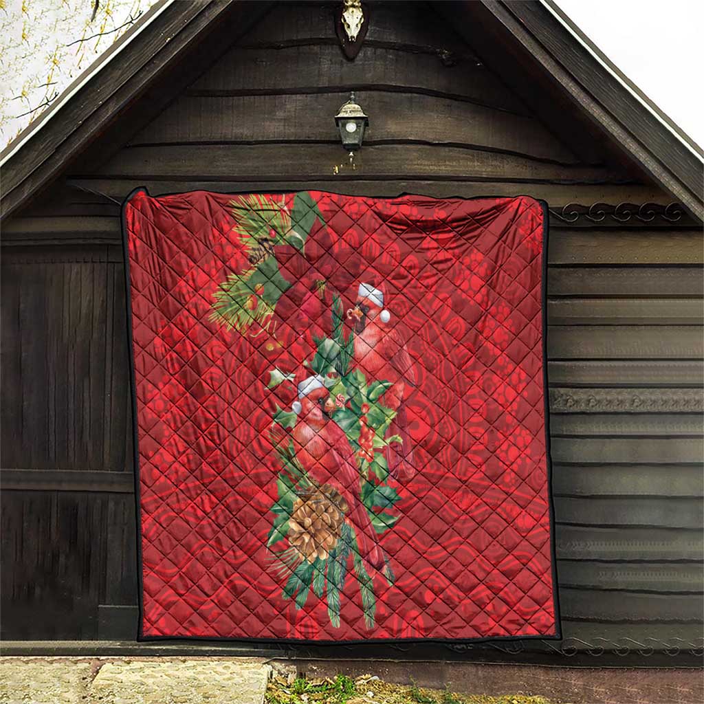 Aussie Red Cardinal Quilt Aboriginal Inspired Christmas - Aussie Hoodie