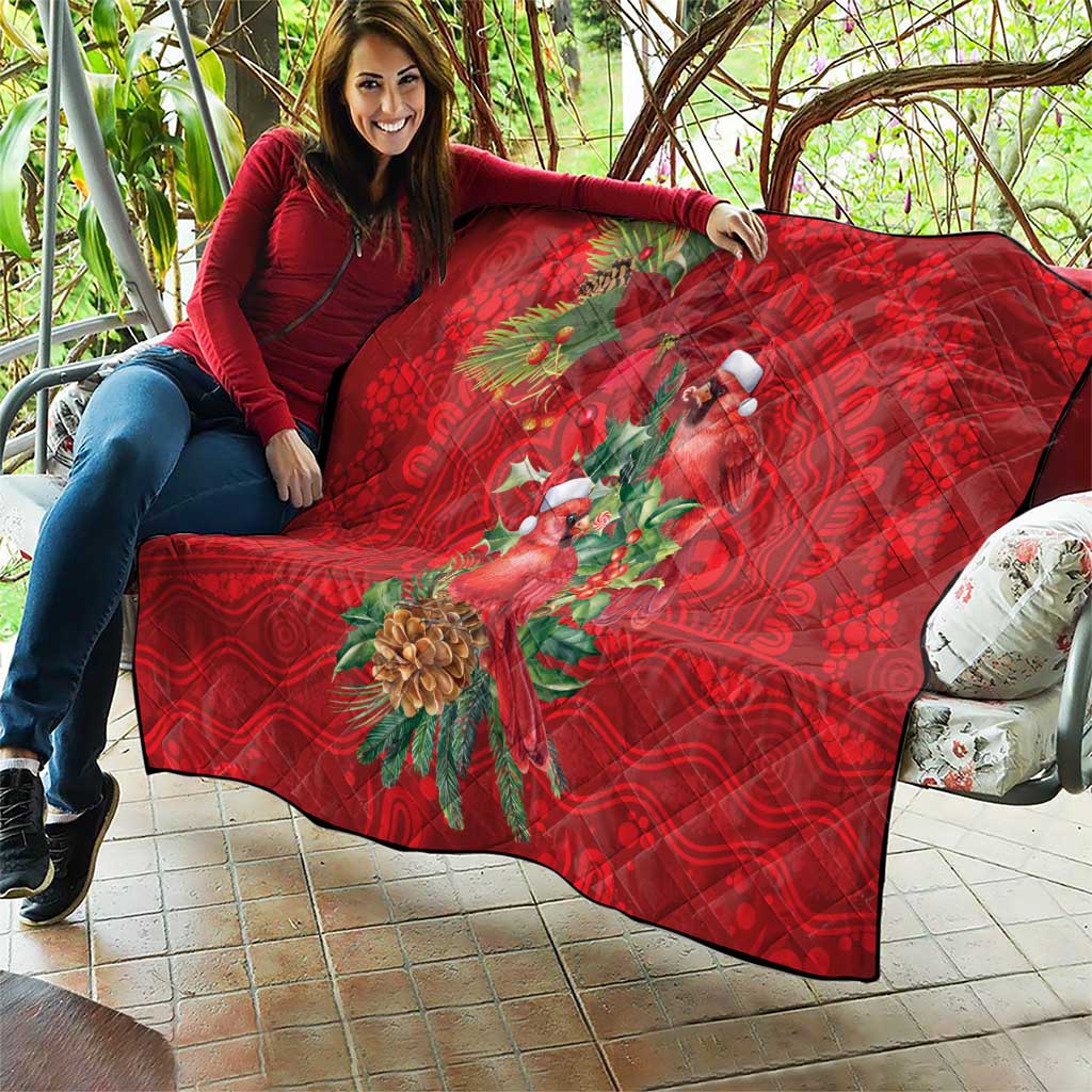 Aussie Red Cardinal Quilt Aboriginal Inspired Christmas - Aussie Hoodie