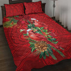 Aussie Red Cardinal Quilt Bed Set Aboriginal Inspired Christmas - Aussie Hoodie