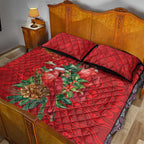 Aussie Red Cardinal Quilt Bed Set Aboriginal Inspired Christmas - Aussie Hoodie