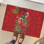 Aussie Red Cardinal Rubber Doormat Aboriginal Inspired Christmas - Aussie Hoodie