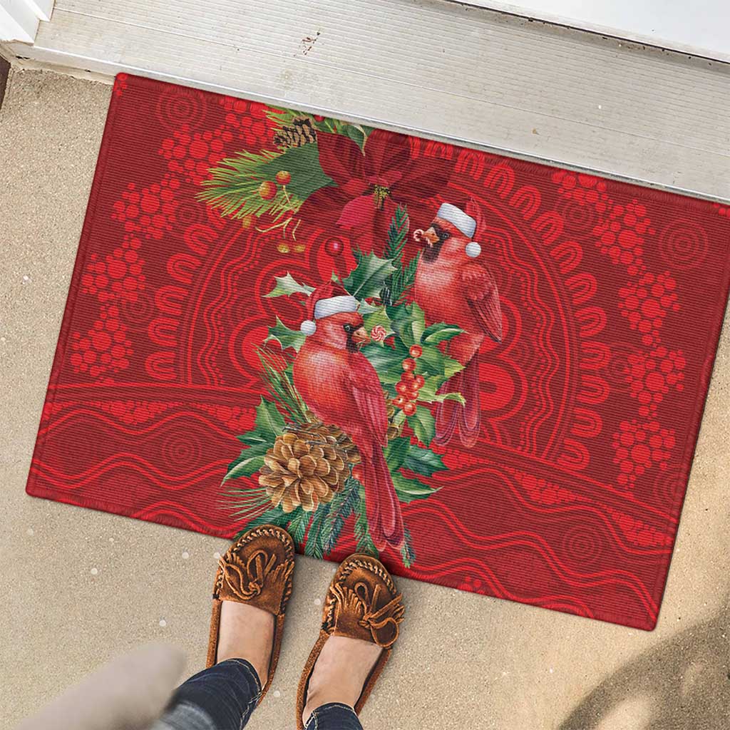 Aussie Red Cardinal Rubber Doormat Aboriginal Inspired Christmas - Aussie Hoodie