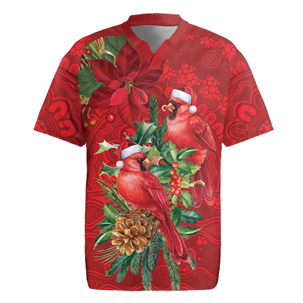 Aussie Red Cardinal Rugby Jersey Aboriginal Inspired Christmas - Aussie Hoodie