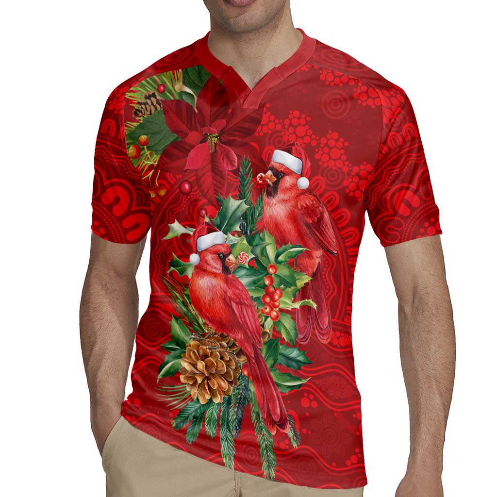 Aussie Red Cardinal Rugby Jersey Aboriginal Inspired Christmas - Aussie Hoodie
