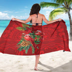 Aussie Red Cardinal Sarong Aboriginal Inspired Christmas - Aussie Hoodie