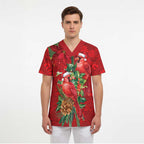 Aussie Red Cardinal Scrub Top Aboriginal Inspired Christmas - Aussie Hoodie