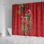 Aussie Red Cardinal Shower Curtain Aboriginal Inspired Christmas - Aussie Hoodie