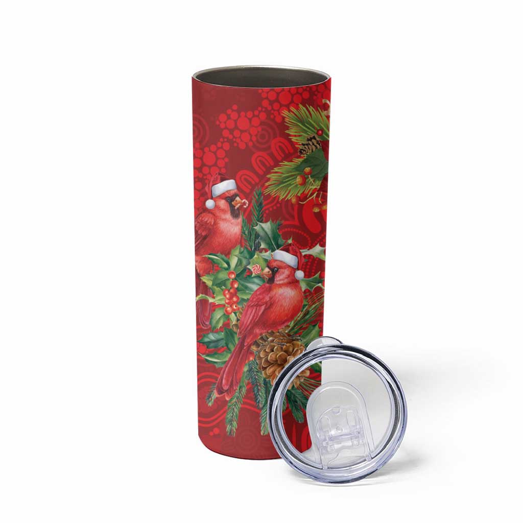 Aussie Red Cardinal Skinny Tumbler Aboriginal Inspired Christmas - Aussie Hoodie