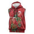 Aussie Red Cardinal Sleeveless Hoodie Aboriginal Inspired Christmas - Aussie Hoodie