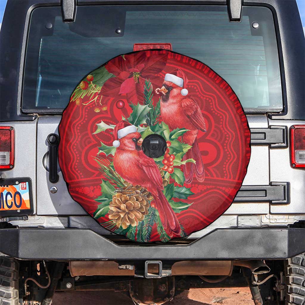 Aussie Red Cardinal Spare Tire Cover Aboriginal Inspired Christmas - Aussie Hoodie