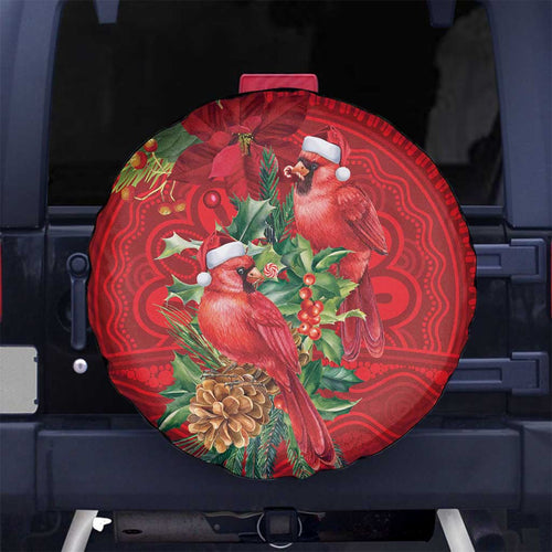 Aussie Red Cardinal Spare Tire Cover Aboriginal Inspired Christmas - Aussie Hoodie