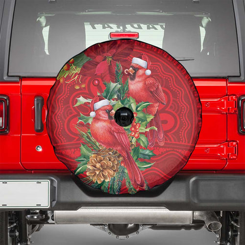 Aussie Red Cardinal Spare Tire Cover Aboriginal Inspired Christmas - Aussie Hoodie