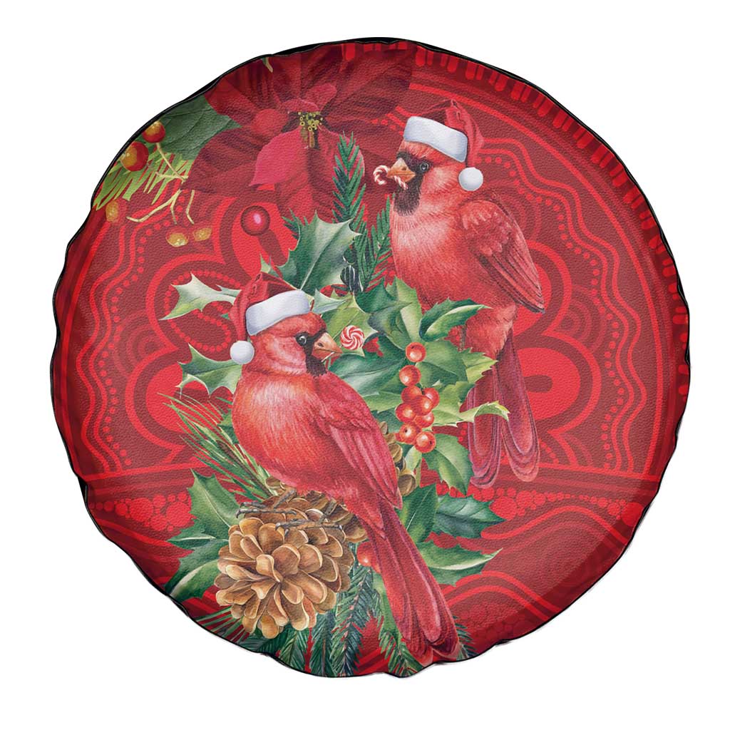 Aussie Red Cardinal Spare Tire Cover Aboriginal Inspired Christmas - Aussie Hoodie