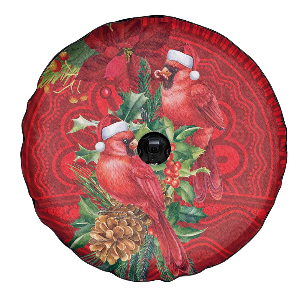 Aussie Red Cardinal Spare Tire Cover Aboriginal Inspired Christmas - Aussie Hoodie