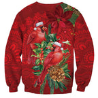 Aussie Red Cardinal Sweatshirt Aboriginal Inspired Christmas - Aussie Hoodie