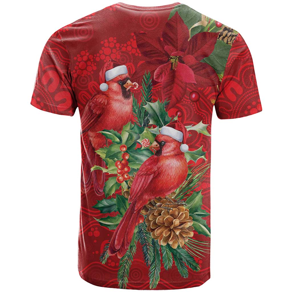 Aussie Red Cardinal T Shirt Aboriginal Inspired Christmas - Aussie Hoodie