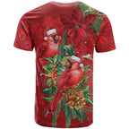 Aussie Red Cardinal T Shirt Aboriginal Inspired Christmas - Aussie Hoodie