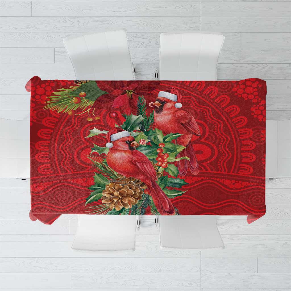 Aussie Red Cardinal Tablecloth Aboriginal Inspired Christmas - Aussie Hoodie