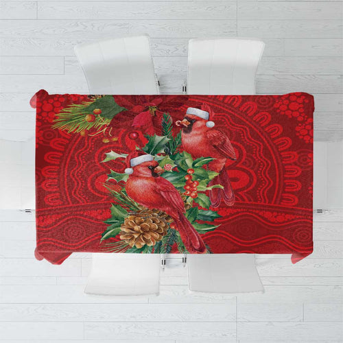 Aussie Red Cardinal Tablecloth Aboriginal Inspired Christmas - Aussie Hoodie